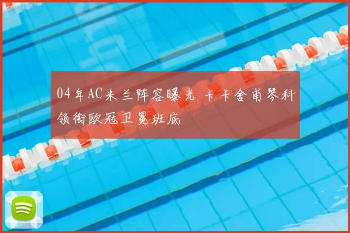 04年AC米兰阵容曝光 卡卡舍甫琴科领衔欧冠卫冕班底